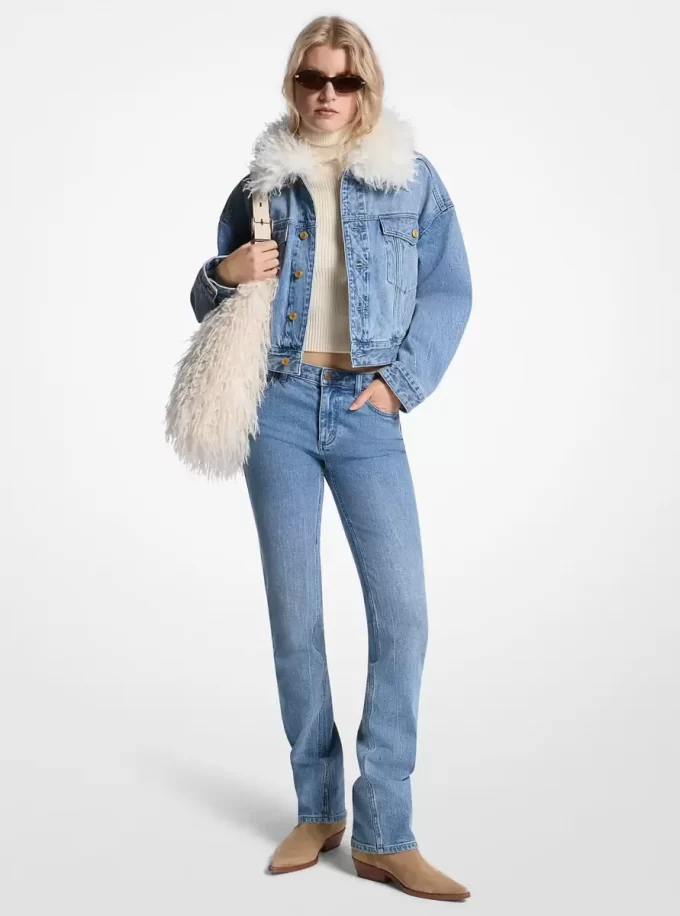 Blugi elastici din denim cu țigară Blugi elastici din denim cu țigară
