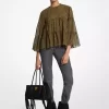 Bluză cu imprimeu Paisley și imprimeu Georgette în straturi Bluză cu imprimeu Paisley și imprimeu Georgette în straturi