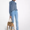 Bluză Georgette cu imprimeu Paisley metalic Bluză Georgette cu imprimeu Paisley metalic