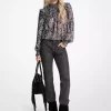 Bluză Georgette cu imprimeu Paisley metalic Bluză Georgette cu imprimeu Paisley metalic
