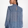 Bluză Georgette cu imprimeu Paisley metalic Bluză Georgette cu imprimeu Paisley metalic