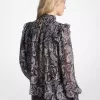 Bluză Georgette cu imprimeu Paisley metalic Bluză Georgette cu imprimeu Paisley metalic