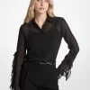 Bluză Georgette cu volane Bluză Georgette cu volane