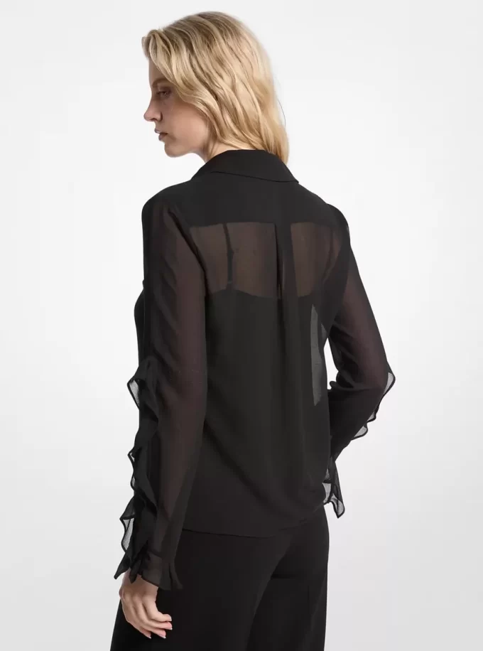 Bluză Georgette cu volane Bluză Georgette cu volane