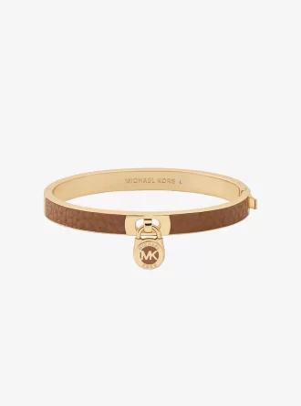 Brățară din piele cu pandantiv Lock Charm