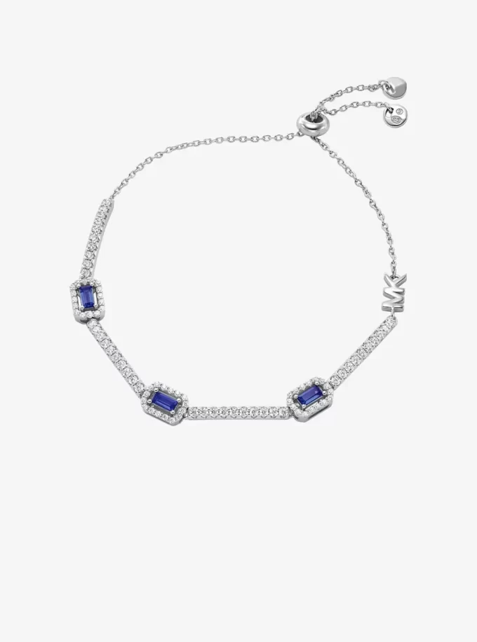 Brățară glisantă din argint placat cu metal prețios, cu pavé de halo Brățară glisantă din argint placat cu metal prețios, cu pavé de halo
