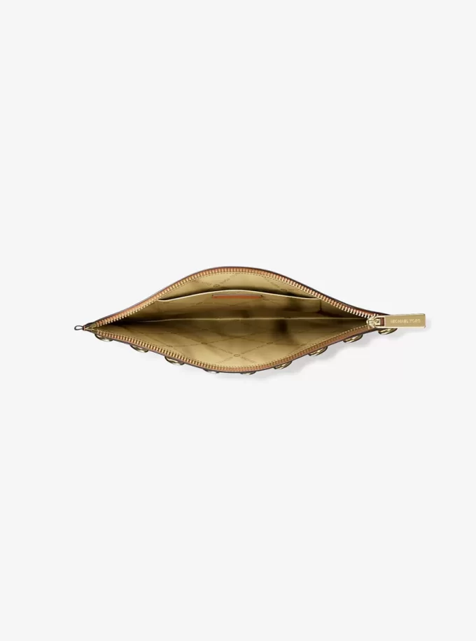 Brățară Jet Set mare din piele cu pietre decorative