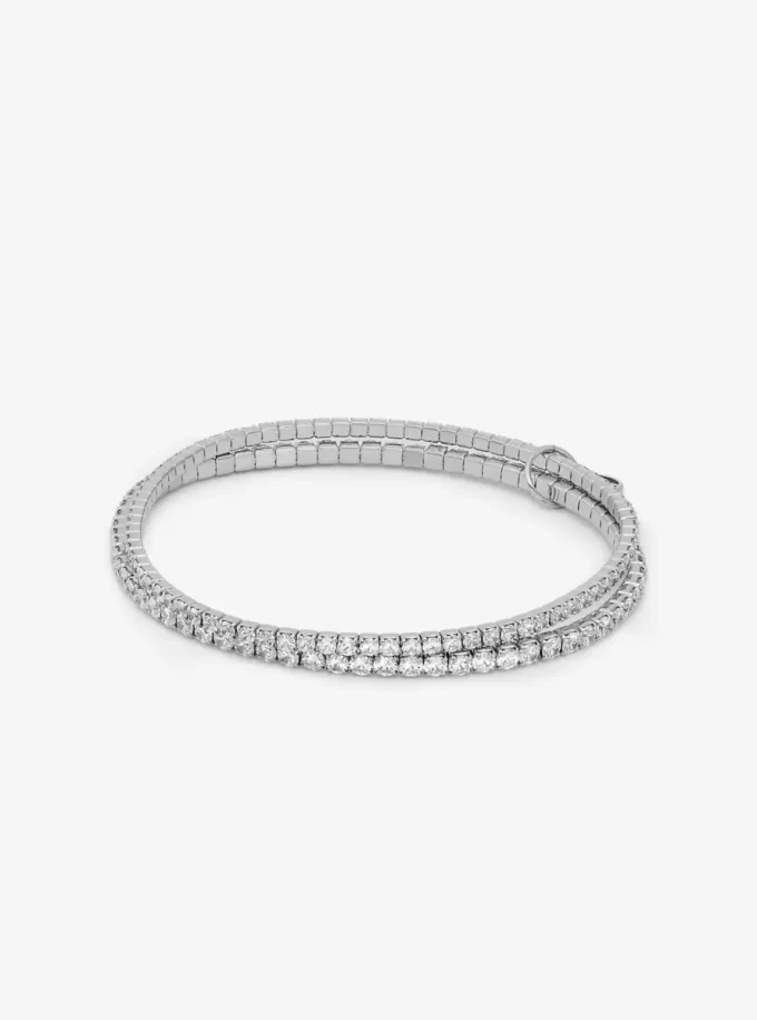Brățară tenis dublă din alamă placată cu metal prețios Brățară tenis dublă din alamă placată cu metal prețios