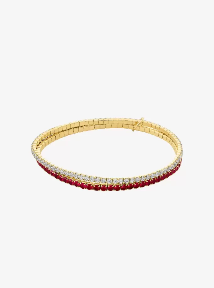 Brățară tenis elastică dublă cu zirconiu cubic Brățară tenis elastică dublă cu zirconiu cubic