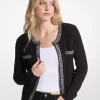 Cardigan din amestec de nailon cu ornament