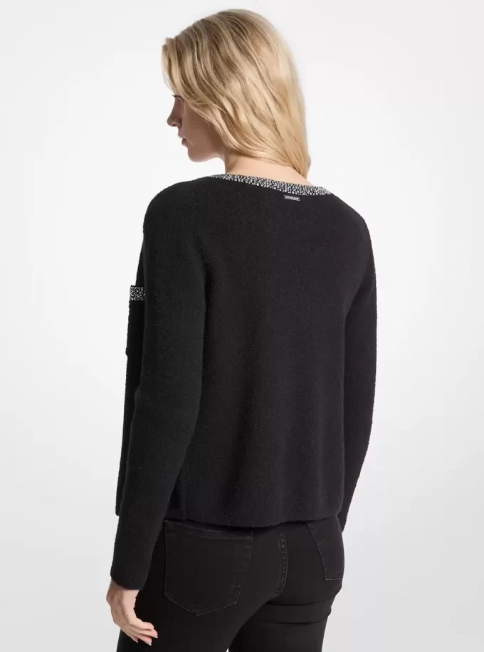 Cardigan din amestec de nailon cu ornament