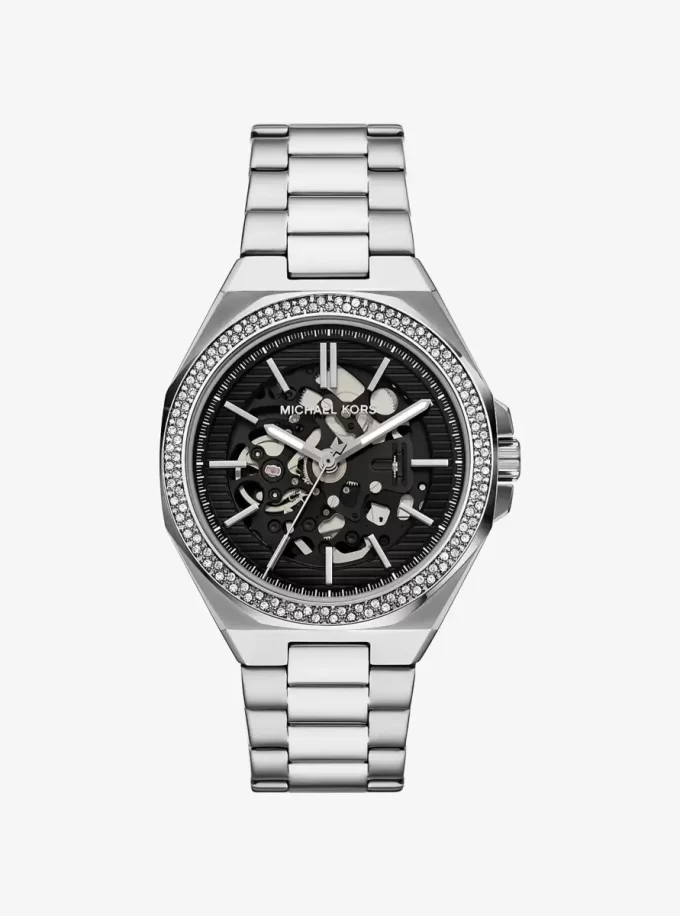 Ceas Callum supradimensionat cu pavé argintiu Ceas Callum supradimensionat cu pavé argintiu