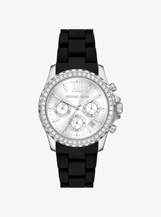 Ceas Everest supradimensionat cu pavé argintiu