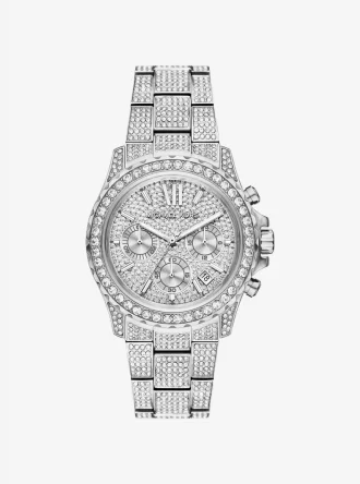 Ceas Everest supradimensionat cu pavé argintiu