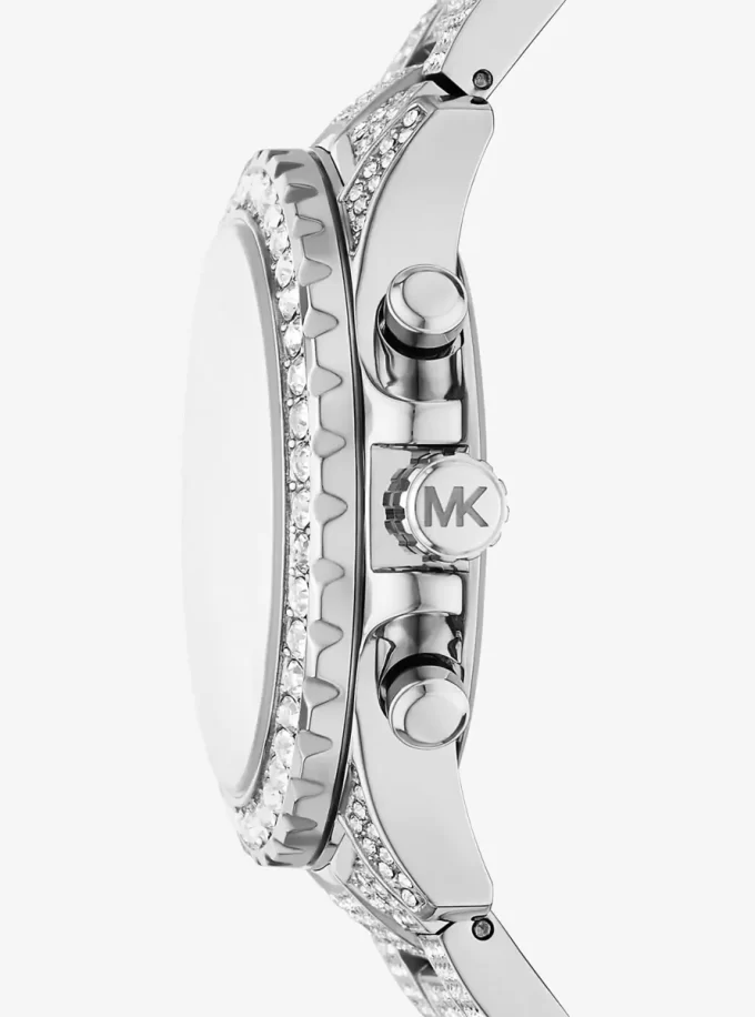 Ceas Everest supradimensionat cu pavé argintiu Ceas Everest supradimensionat cu pavé argintiu
