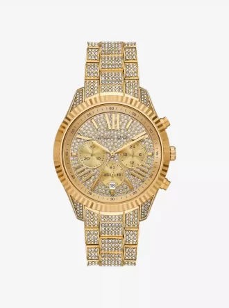 Ceas Lexington supradimensionat cu pavé auriu