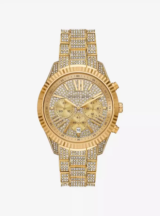 Ceas Lexington supradimensionat cu pavé auriu Ceas Lexington supradimensionat cu pavé auriu