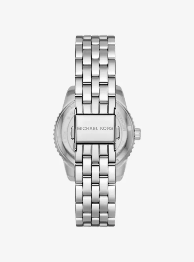 Ceas mini Bryant cu logo pavé argintiu