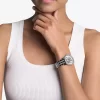 Ceas mini Bryant cu logo pavé argintiu