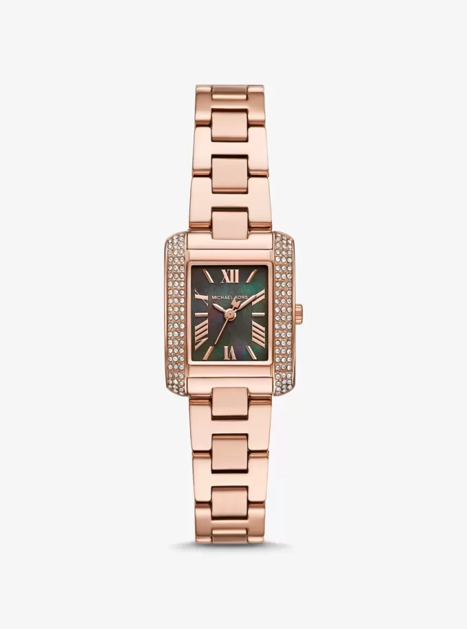 Ceas Mini Emery Pavé cu aur roz