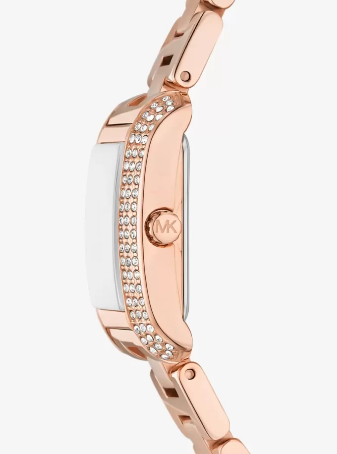 Ceas Mini Emery Pavé cu aur roz