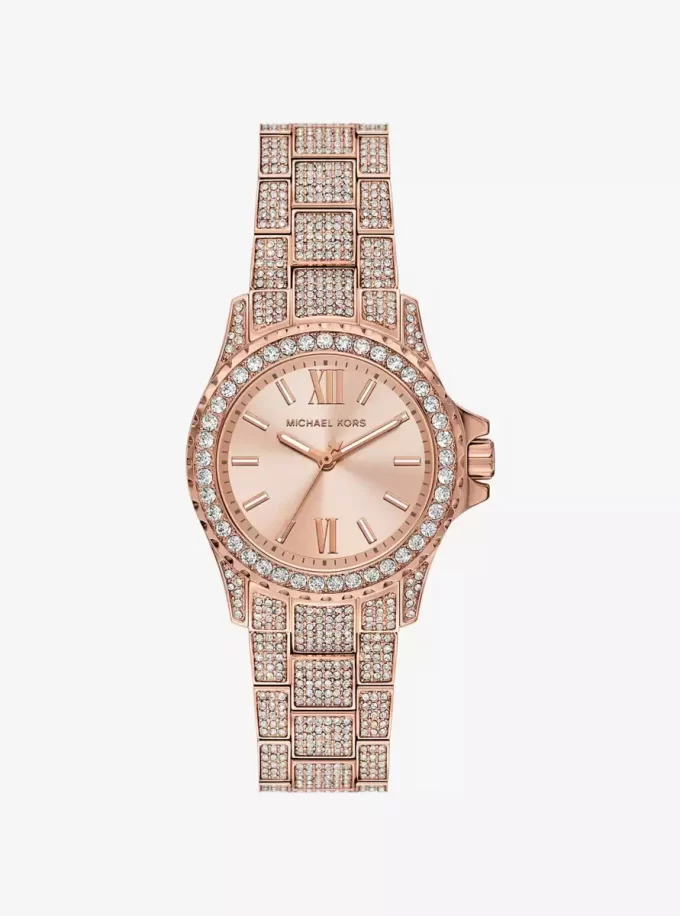 Ceas Mini Everest Pavé cu aur roz