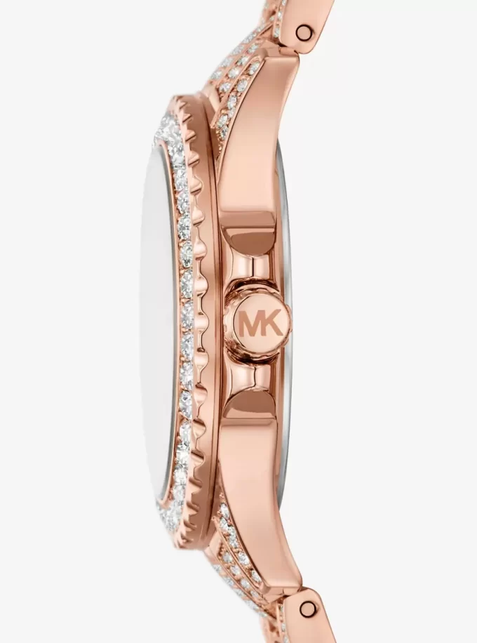 Ceas Mini Everest Pavé cu aur roz