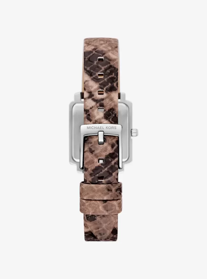 Ceas mini Gwynn din piele cu model șarpe în relief