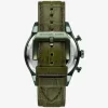 Ceas Panorama supradimensionat din piele cu relief de crocodil și nuanță măslinie Ceas Panorama supradimensionat din piele cu relief de crocodil și nuanță măslinie