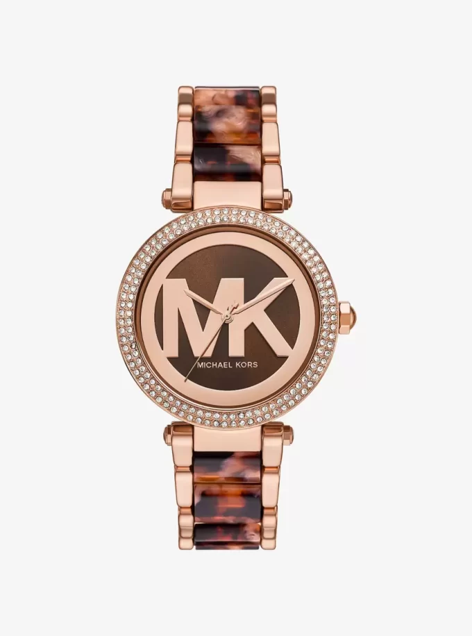 Ceas Parker Pavé Rose Gold cu acetat