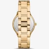 Ceas subțire Runway auriu cu zale Curb Link Ceas subțire Runway auriu cu zale Curb Link