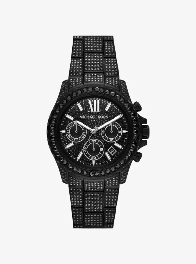 Ceas supradimensionat Everest Pavé Black-tone