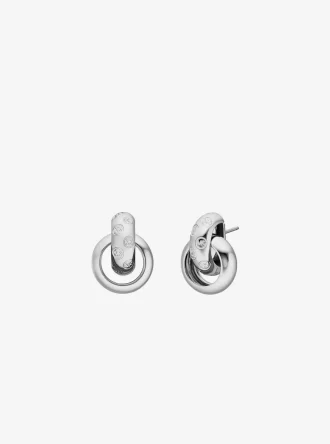 Cercei cu șurub gros, gravați cu logo