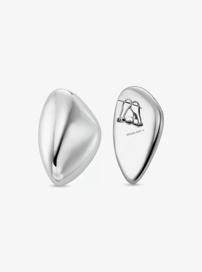 Cercei mari din alamă placată cu metal prețios, cu pietre