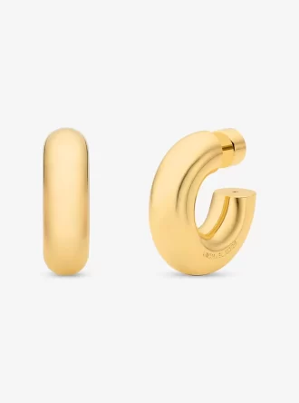 Cercei mici rotunzi din alamă placată cu metal prețios