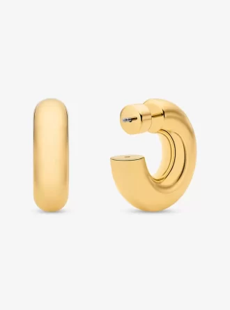 Cercei mici rotunzi din alamă placată cu metal prețios