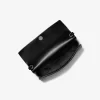 Clutch Jet Set Mediu din piele metalică cu ornament Clutch Jet Set Mediu din piele metalică cu ornament