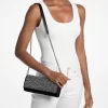 Clutch Jet Set Mediu din piele metalică cu ornament Clutch Jet Set Mediu din piele metalică cu ornament