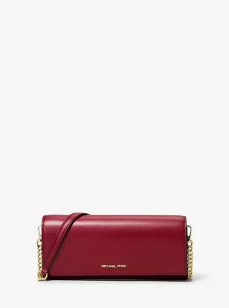 Clutch mediu din piele Jet Set