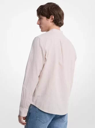 Cămașă cu dungi din amestec de in și bumbac