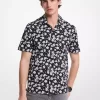Cămașă de camping din bumbac elastic cu imprimeu floral Cămașă de camping din bumbac elastic cu imprimeu floral