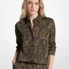 Cămașă de pijama din satin cu imprimeu Paisley Cămașă de pijama din satin cu imprimeu Paisley