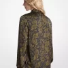Cămașă de pijama din satin cu imprimeu Paisley Cămașă de pijama din satin cu imprimeu Paisley