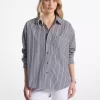 Cămașă supradimensionată din poplin de bumbac cu dungi Cămașă supradimensionată din poplin de bumbac cu dungi