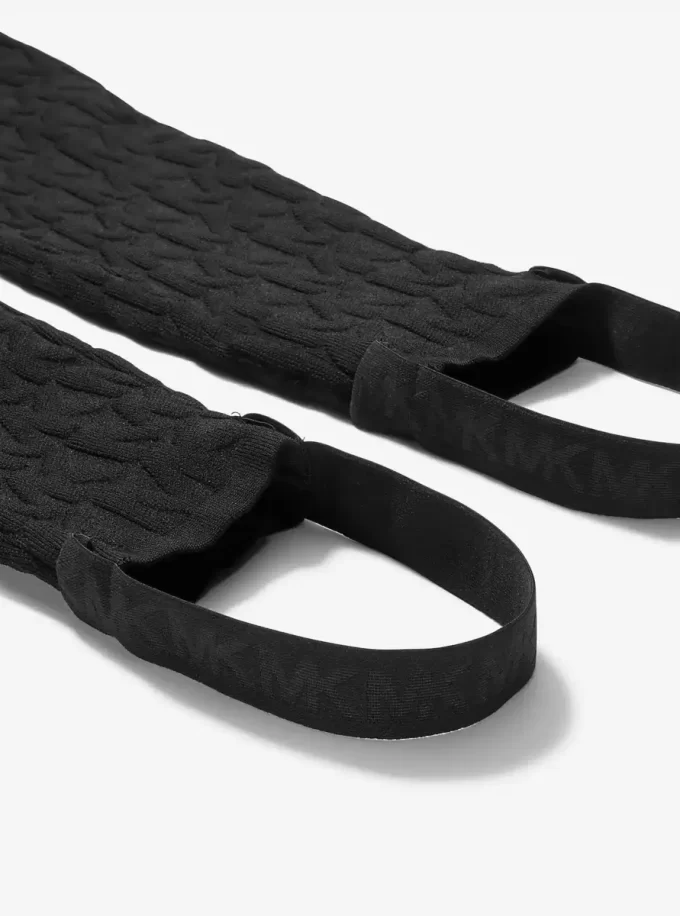Colanți de schi din jacquard cu logo în relief Colanți de schi din jacquard cu logo în relief