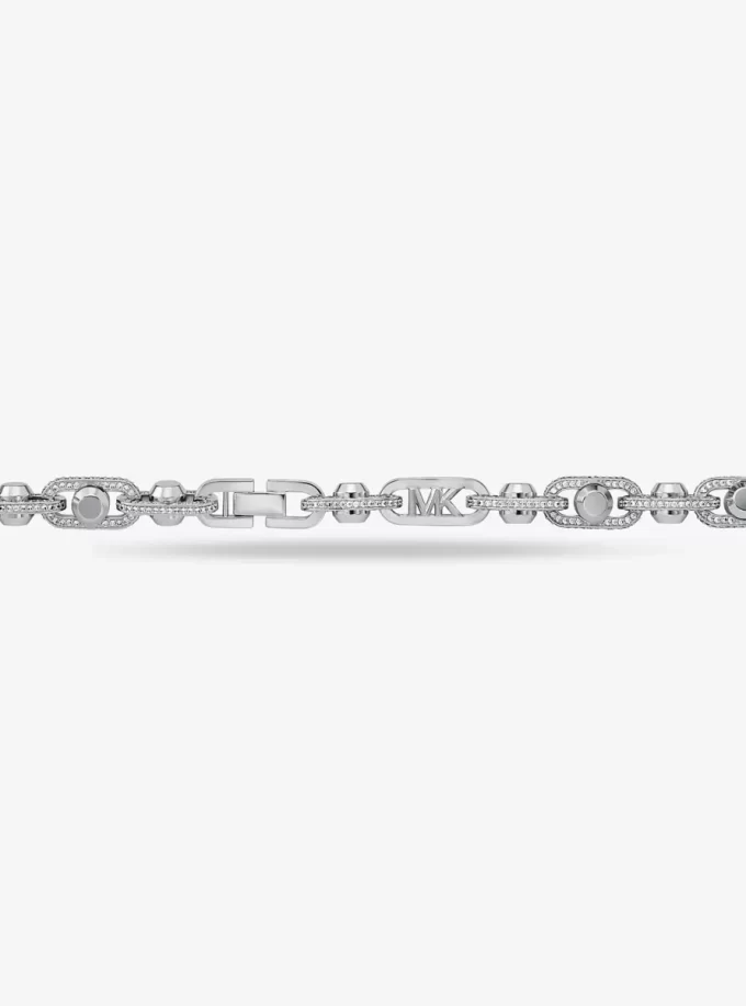 Colier Astor Link extra-large din alamă placată cu metal prețios pavé Colier Astor Link extra-large din alamă placată cu metal prețios pavé
