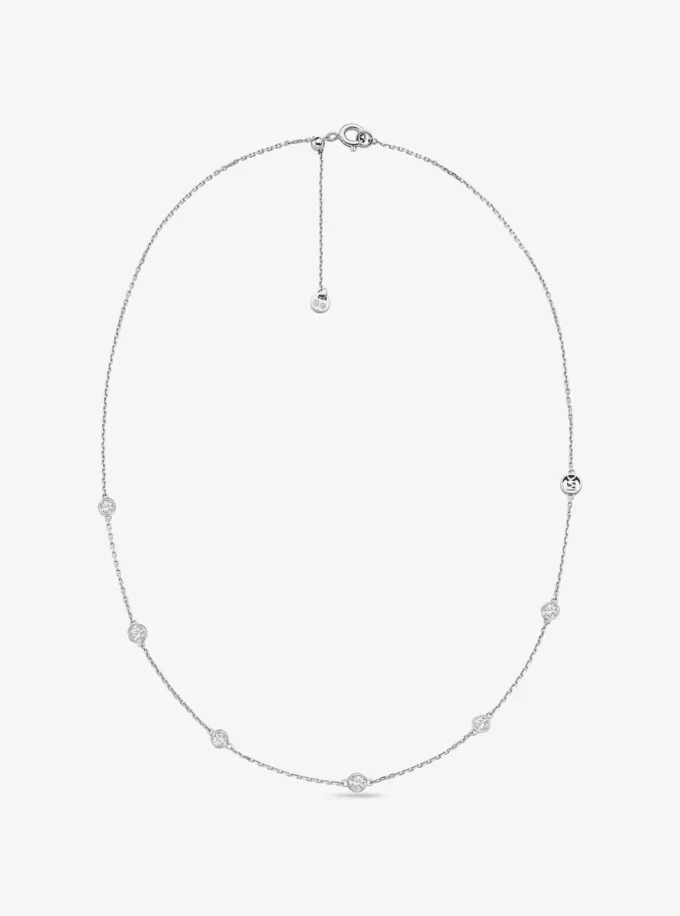 Colier din argint sterling placat cu metal prețios, cu zirconiu cubic