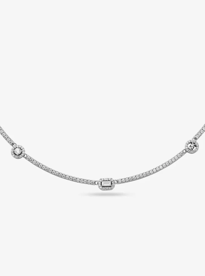 Colier din argint sterling placat cu metale prețioase pavé Colier din argint sterling placat cu metale prețioase pavé