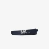 Curea din piele cu logo reversibil și semnătură Curea din piele cu logo reversibil și semnătură