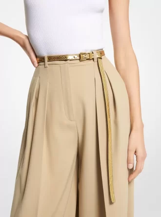 Curea pentru pantaloni din piele cu aspect metalic piton embosat Curea pentru pantaloni din piele cu aspect metalic piton embosat